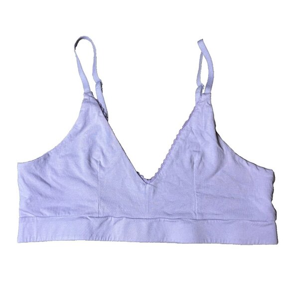 Pact Other - Pact Light Purple Lace Trim T-Shirt Bralette Adjustable Straps Size XL #213